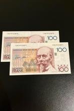 2x 100 francs Beyaert - oplopende nummers, Ophalen of Verzenden