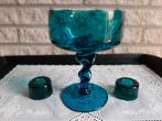 Aparte turquoise glazen decoraties., Ophalen of Verzenden