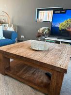 Massief houten salontafel, Ophalen, 100 tot 150 cm, 50 tot 100 cm, Zo goed als nieuw