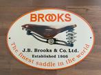 Vintage emaille reclamebord “Brooks”, Verzamelen, Merken en Reclamevoorwerpen, Ophalen of Verzenden, Zo goed als nieuw, Reclamebord