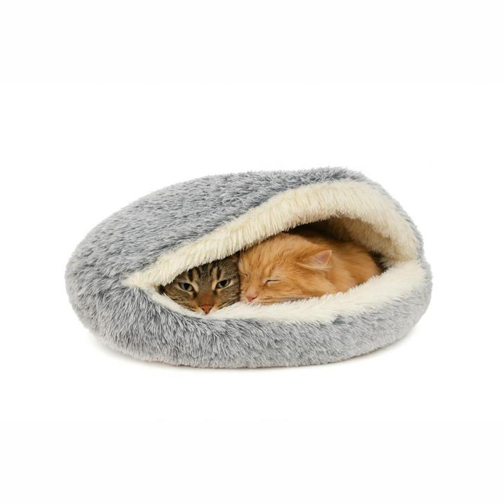 Calming Cave Kattenmand met Kap, Dieren en Toebehoren, Kattenmanden, Nieuw, Pluche, Verzenden