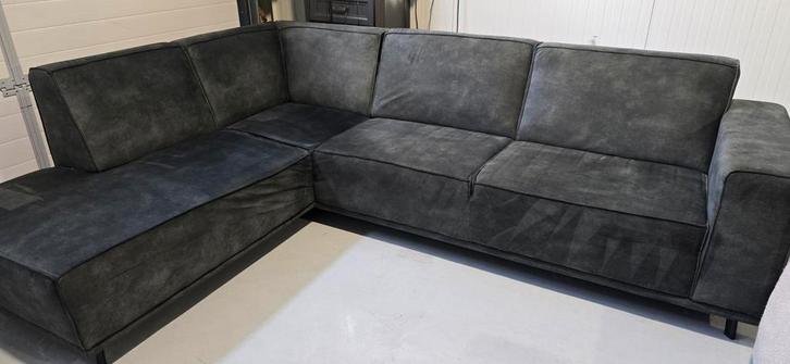 Donkergroene Velvet Hoekbank - Zo Goed Als Nieuw!, Huis en Inrichting, Banken | Complete zithoeken, Ophalen of Verzenden
