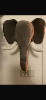 Pluche Olifantenhoofd Wanddecoratie, Ophalen, Zo goed als nieuw