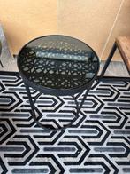 Moderne Bijzettafel met Glazen Blad - Dutchbone Sari, Minder dan 45 cm, Minder dan 55 cm, Metaal of Aluminium, Rond