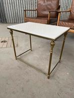 Vintage Marmer messing goud tafel bijzettafel salontafel, Antiek en Kunst, Antiek | Meubels | Tafels, Ophalen of Verzenden