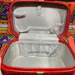 Vintage Rode Make-up Koffer / Beautycase, Gebruikt, Ophalen of Verzenden, Met slot, Hardcase