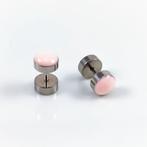 Fake Plugs Lichtroze Oorbellen Staal- Studs Oorbellen Dames, Sieraden, Tassen en Uiterlijk, Oorbellen, Overige materialen, Birgitta-Gracht 33, 6465 EL Kerkrade, Nederland