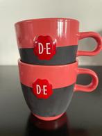 Douwe Egberts krijtmokken rood, Huis en Inrichting, Keuken | Servies, Ophalen of Verzenden, Zo goed als nieuw, Overige stijlen