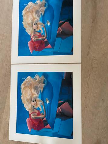 2x Zeldzame Kazuo Oga Barbie Poster/Plaat beschikbaar voor biedingen