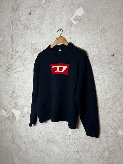 Diesel vintage retro knit sweater large 2000s 90s y2k knit, Kleding | Heren, Truien en Vesten, Zo goed als nieuw, Maat 52/54 (L)