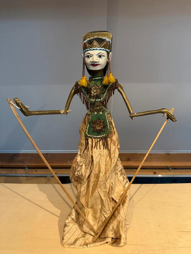 Antieke Wajangpop - Javaanse Schaduwpop, Huis en Inrichting, Woonaccessoires | Boeddhabeelden, Gebruikt, Ophalen of Verzenden