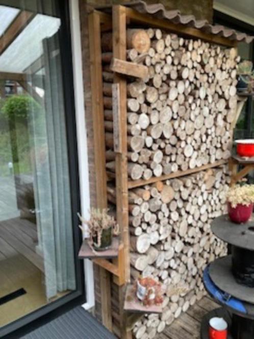 Openhaardhout (stammetjes) inkl opbergrek. Voor stoken of de, Tuin en Terras, Tuinwanddecoratie, Zo goed als nieuw, Ophalen