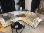 Chesterfield 2xBank wit, Huis en Inrichting, Ophalen, Gebruikt, Leer