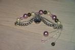 Te koop: Armband schakel zilverkleurig roze horloge Quartz, Overige materialen, Nieuw, Ophalen of Verzenden, Met bedels of kralen