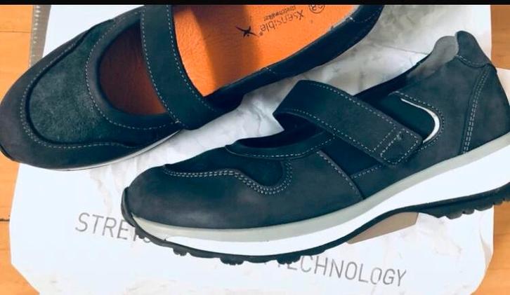 Xsensible Leder  Sportieve Nubuck Band Schoen 38 H, Kleding | Dames, Schoenen, Zo goed als nieuw, Sneakers of Gympen, Blauw, Ophalen of Verzenden