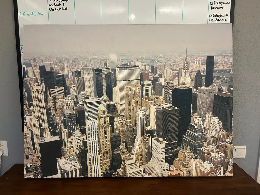 New York Skyline Muurdecoratie 120x80, Huis en Inrichting, Woonaccessoires | Wanddecoraties, Ophalen, Zo goed als nieuw