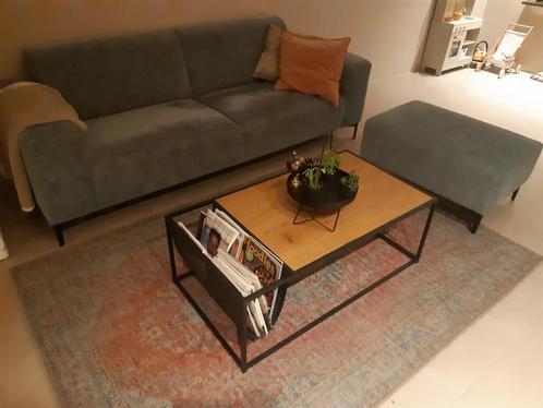 Bank, poef en fauteuil mintgroen ZGAN, Huis en Inrichting, Banken | Complete zithoeken, Zo goed als nieuw, Ophalen
