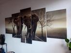 5 luik olifanten op canvas, Ophalen