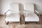 Fauteuils Henders & Hazel 2 stuks wit, Ophalen, Zo goed als nieuw, 50 tot 75 cm, Leer