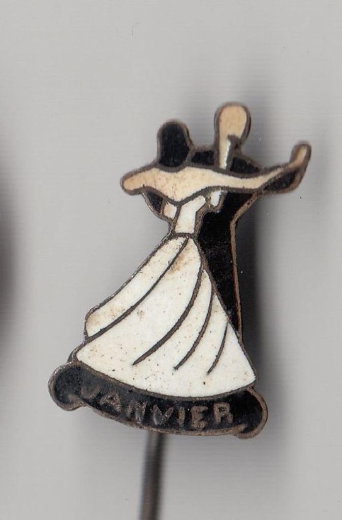 Dans Dansschool Janvier speldje, Verzamelen, Speldjes, Pins en Buttons, Gebruikt, Speldje of Pin, Overige onderwerpen, Ophalen of Verzenden