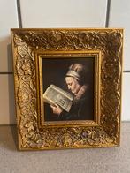 Lezende oude vrouw Gerrit Dou schilderij lijst, Antiek en Kunst, Kunst | Schilderijen | Klassiek, Ophalen of Verzenden
