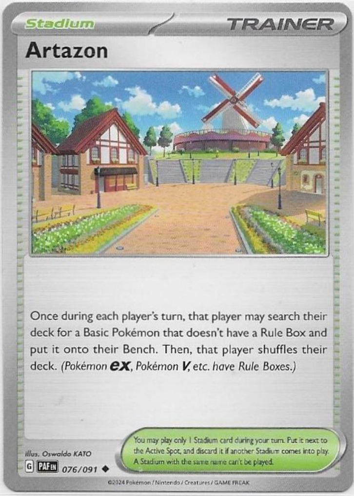 Paldean Fates,  Artazon [uncommon] 76/91, Hobby en Vrije tijd, Verzamelkaartspellen | Pokémon, Nieuw, Losse kaart, Ophalen of Verzenden