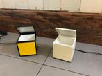 Twee kubusvormige designlampen – retro / modern, Ophalen, Kunststof, Gebruikt, Modern/retro