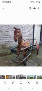 Uniek antiek paard skelter trapauto, Antiek en Kunst, Antiek | Speelgoed, Ophalen of Verzenden