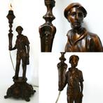 Antieke tafellamp lamp met mijnwerker ca. 1920 mijnen, Antiek en Kunst, Curiosa en Brocante, Ophalen of Verzenden