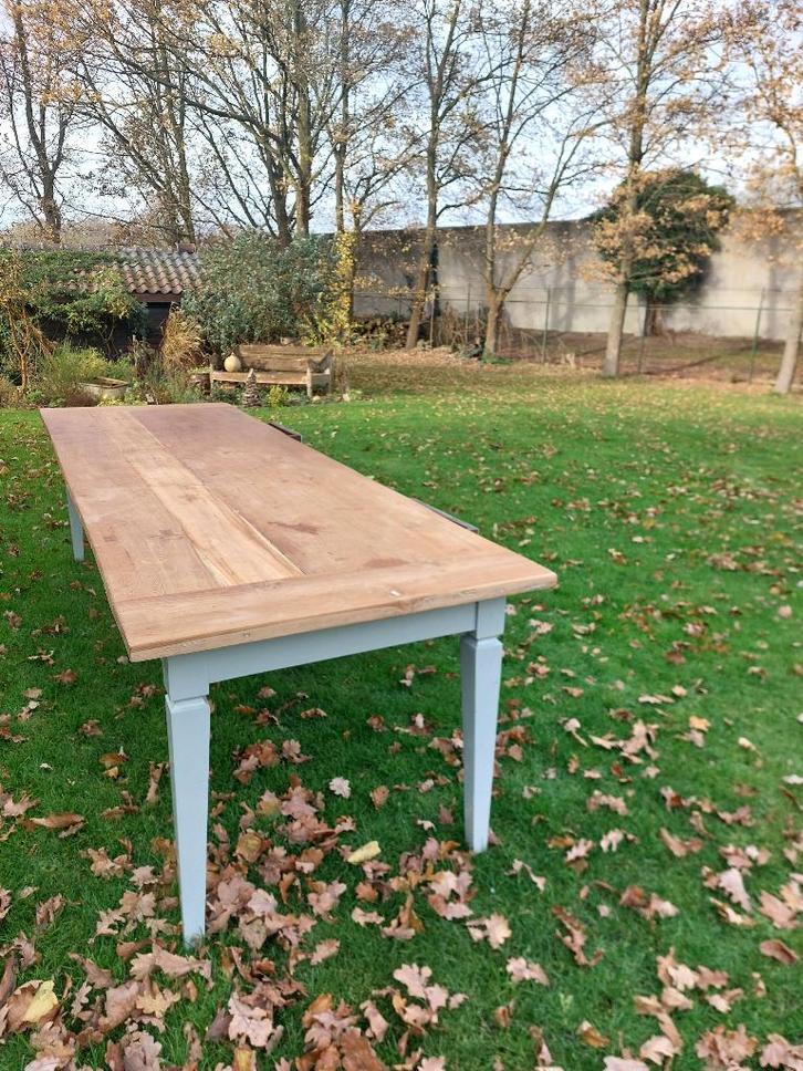 houten tafel retro 3.00 x 0.90, Huis en Inrichting, Tafels | Eettafels, Gebruikt, 50 tot 100 cm, 200 cm of meer, Vijf personen of meer