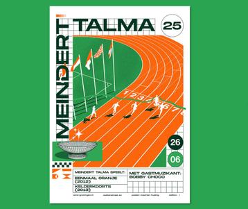 Zeefdruk gig poster door Maarten Huizing voor Meindert Talma beschikbaar voor biedingen