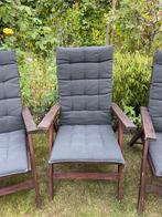 4 Houten IKEA Applaro tuinstoelen incl. kussens, Tuin en Terras, Tuinstoelen, Ophalen, Gebruikt, Hout, Verstelbaar