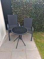 Tuinset - Tafel met 2 stoelen - Zo goed als nieuw!, Tuin en Terras, Tuinsets en Loungesets, 2 zitplaatsen, Bijzettafel, Textileen