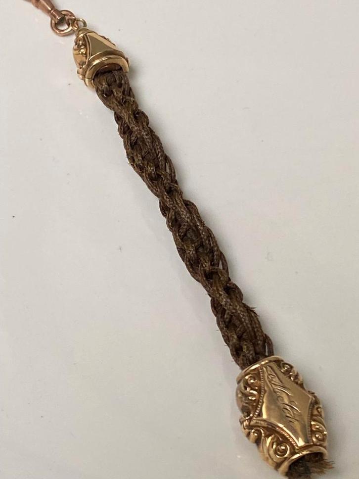 Antiek geel gouden zakhorloge ketting, Sieraden, Tassen en Uiterlijk, Antieke sieraden, Goud, Verzenden