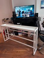 Witte Sidetable / Console Tafel, Ophalen, Minder dan 50 cm, Gebruikt, Rechthoekig