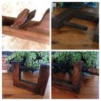 Antiek oude houten schaaf reischaaf en lijmklem industrieel, Ophalen of Verzenden