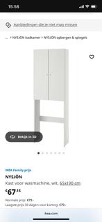Kast voor wasmachine - Ikea wit, 65x190 cm, Huis en Inrichting, Badkamer | Badkamermeubels, Ophalen, (Half)hoge kast, 50 tot 100 cm