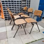vintage stoelen met bakelieten armleuningen stapelbaar, Ophalen, Gebruikt, Vijf, Zes of meer stoelen