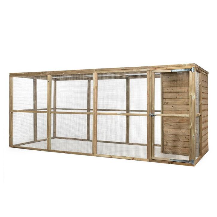 Houten Kippenren met nachthok | 448 x 179 x 183 cm, Dieren en Toebehoren, Pluimvee | Toebehoren, Ophalen of Verzenden