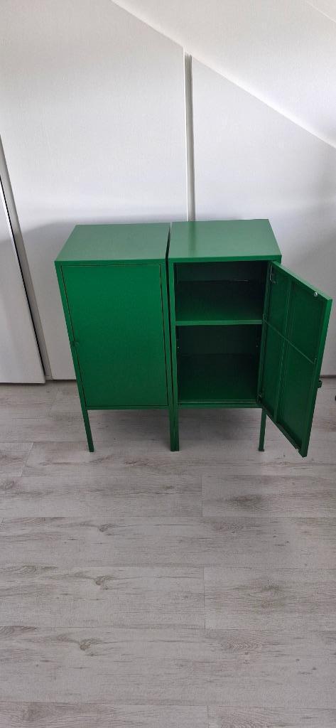 2 Groenen metalen Ikea kastje, Huis en Inrichting, Kasten | Overige, Zo goed als nieuw, Ophalen