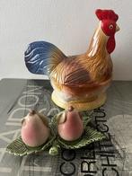 Vintage Barbotine Peper & Zoutstel Koolblad peertjes, Verzenden, Zo goed als nieuw