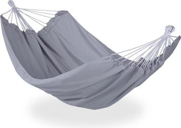 Hangmat XXL grijs 280x147cm katoen beschikbaar voor biedingen