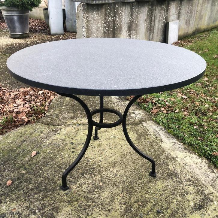 Ronde Tuintafel - Granieten blad - Stalen frame - Ardworks, Tuin en Terras, Tuintafels, Nieuw, Rond, Ophalen of Verzenden