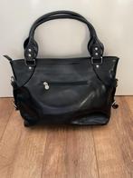Zwarte leren dames tas shopper model  made in italy, Ophalen of Verzenden, Zo goed als nieuw, Zwart, Shopper