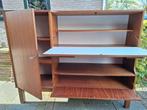 Vintage Highboard kast  retro teak, 25 tot 50 cm, 100 tot 150 cm, 100 tot 150 cm, Gebruikt