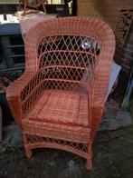 Mooie rotan stoel. Vintage rieten stoel., Huis en Inrichting, Stoelen, Ophalen, Bruin, Eén