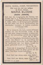zr. Maria Jansen 1864 Nijmegen + 1937 Leiden, 72 jaar oud, Verzamelen, Bidprentjes en Rouwkaarten, Verzenden