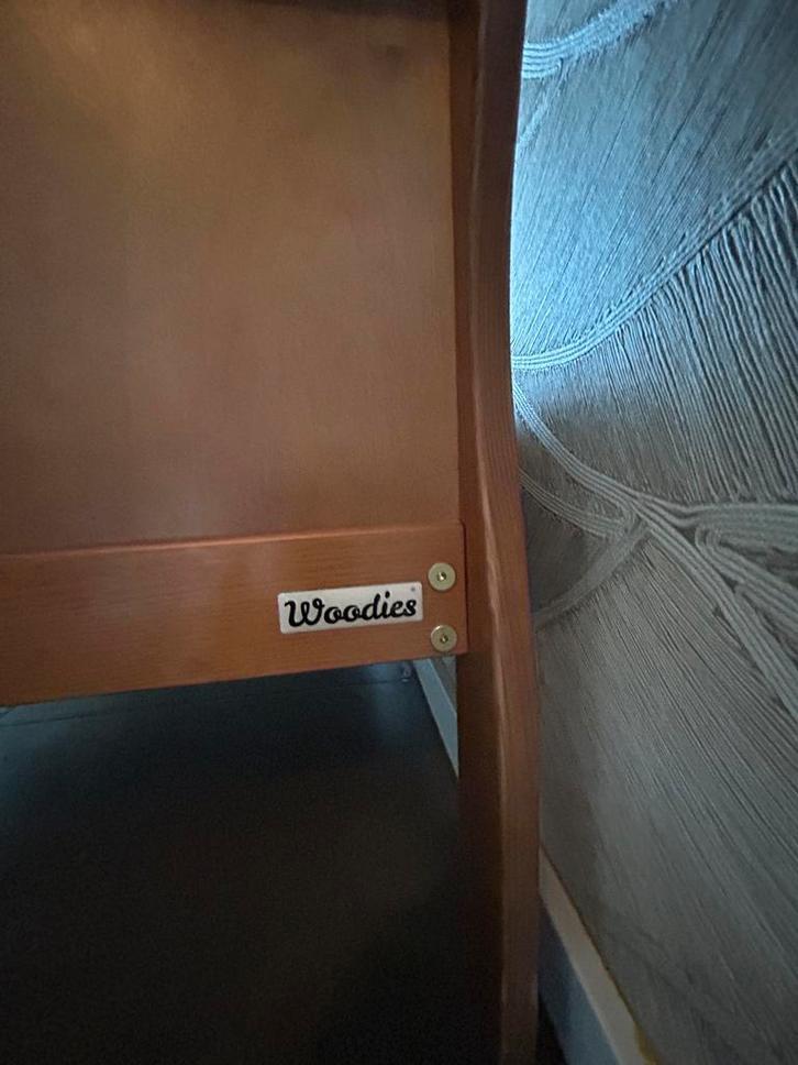 Woodie ledikant 140x70 met Prolana matras en toebehoren, Kinderen en Baby's, Kinderkamer | Bedden, Zo goed als nieuw, 140 tot 160 cm