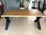 Eiken boomstam eettafel 180X90cm, Huis en Inrichting, Tafels | Eettafels, Ophalen, Eikenhout, Zo goed als nieuw, Vijf personen of meer
