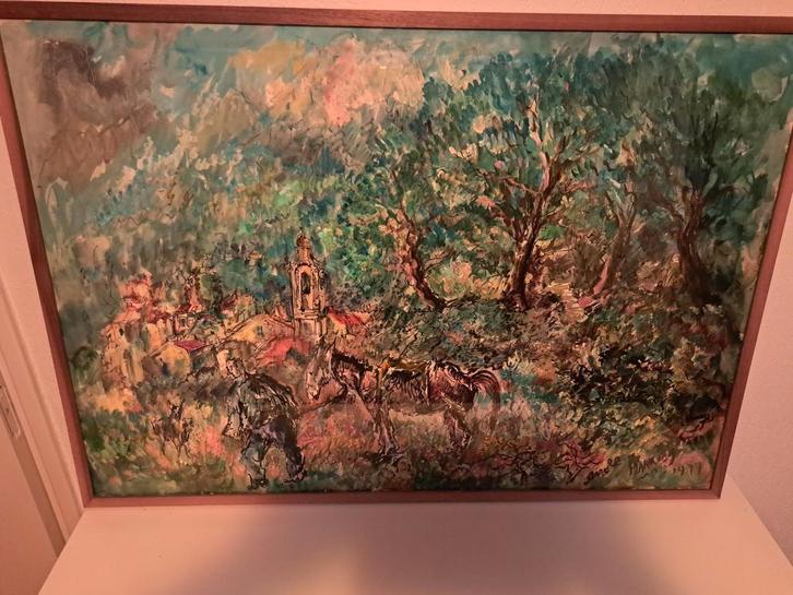 Jan Makkes - Italiaans Landschap - 1977, Antiek en Kunst, Kunst | Schilderijen | Klassiek, Ophalen